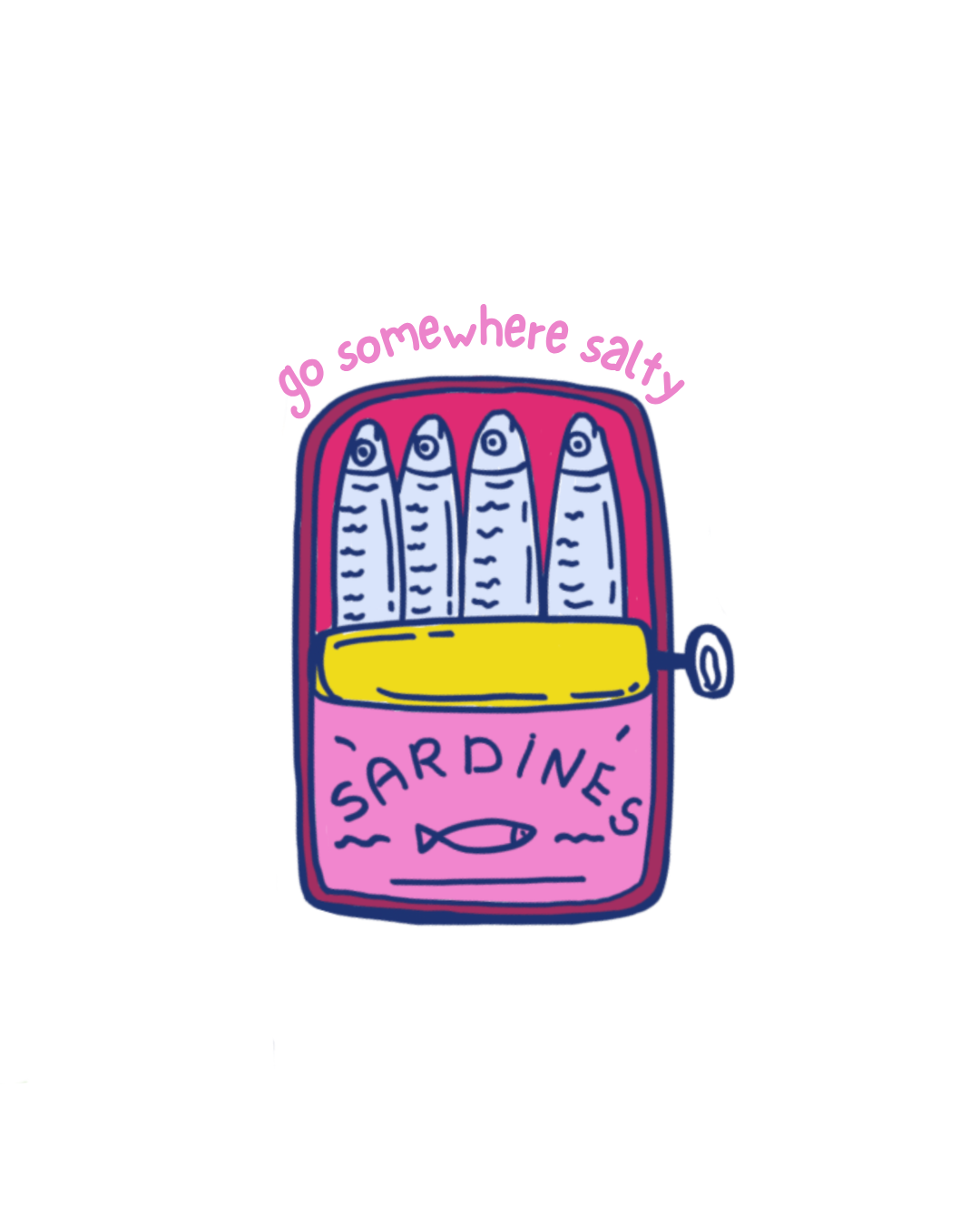 Go Somewhere Salty Sardines Sticker