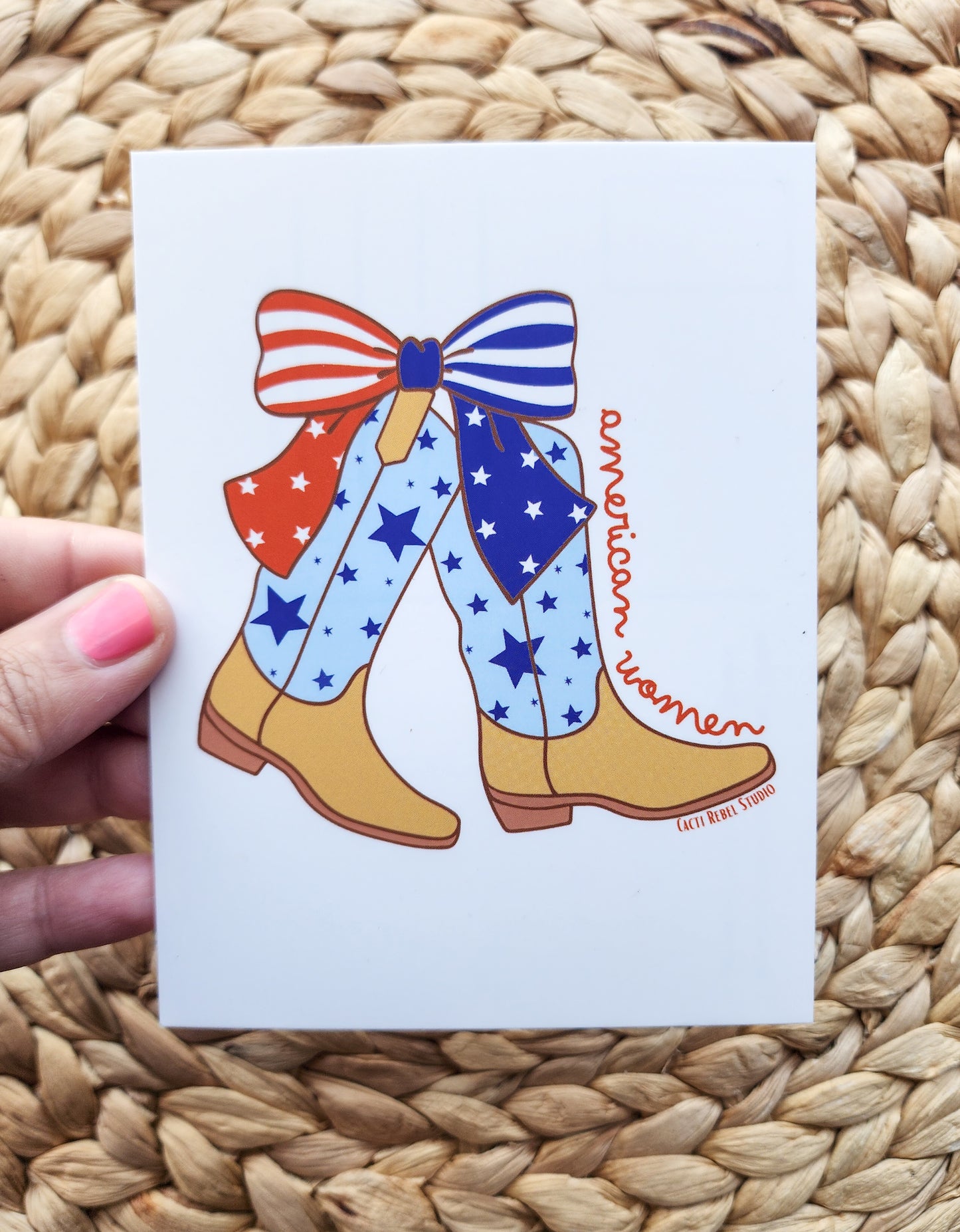 American Women Cowboy Boots Postcard
