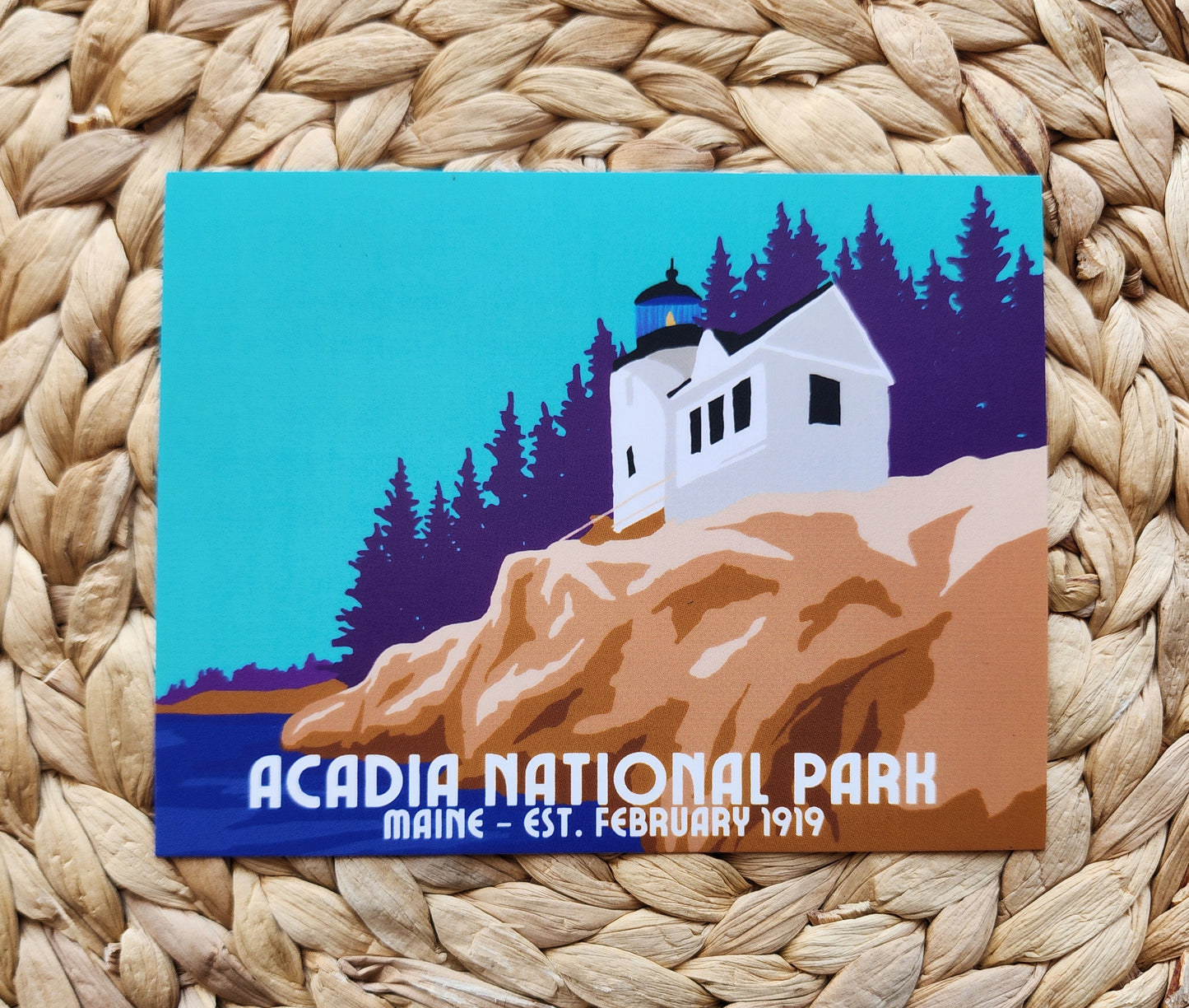 Acadia Lighthouse National Park Postcard: Maine