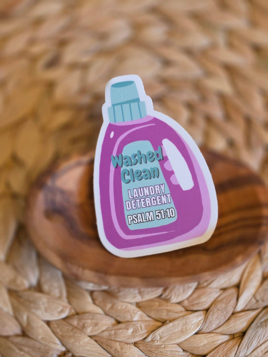 Washed Clean – Psalm 51:10 Vinyl Sticker