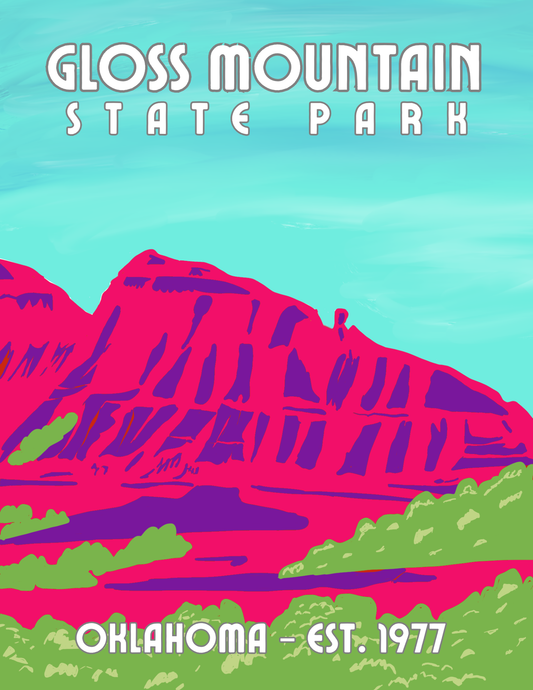 Gloss Mountain State Park Art Print