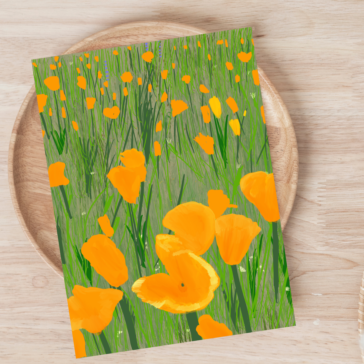 Yellow Poppy Meadow Postcard
