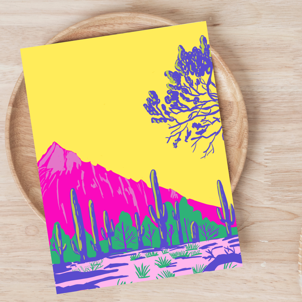 Pink Mountain Saguaro Postcard