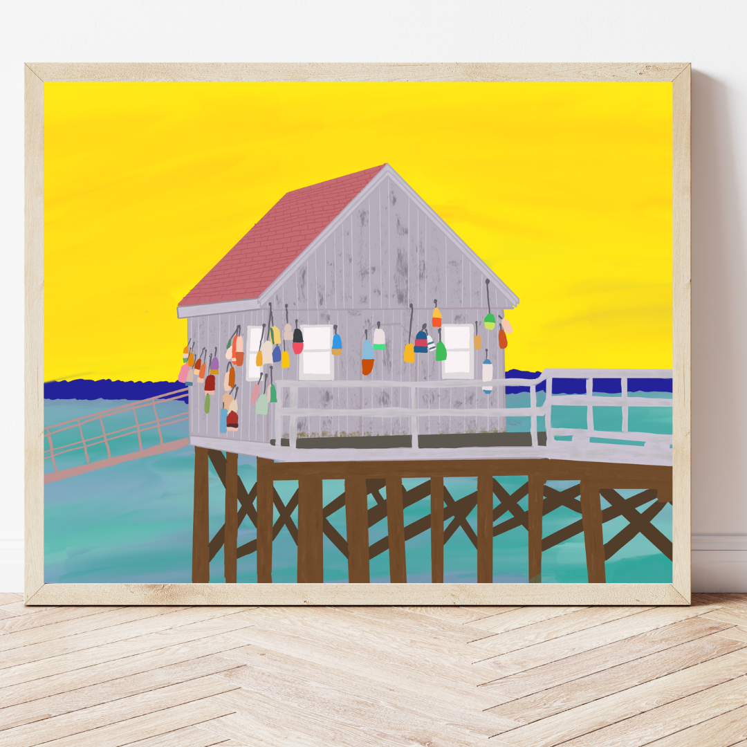 Coastal Lobster Shack Art Print