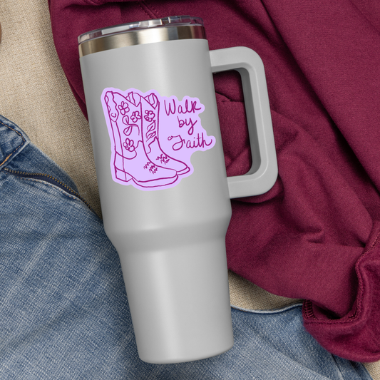 Walk by Faith Cowboy Boots Sticker