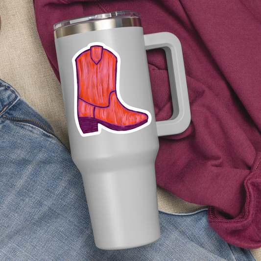 Red Cowboy Boot Sticker